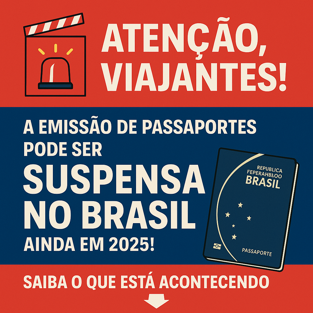 Emissão de passaporte Brasileiro poderá ser suspenso por falta de verba